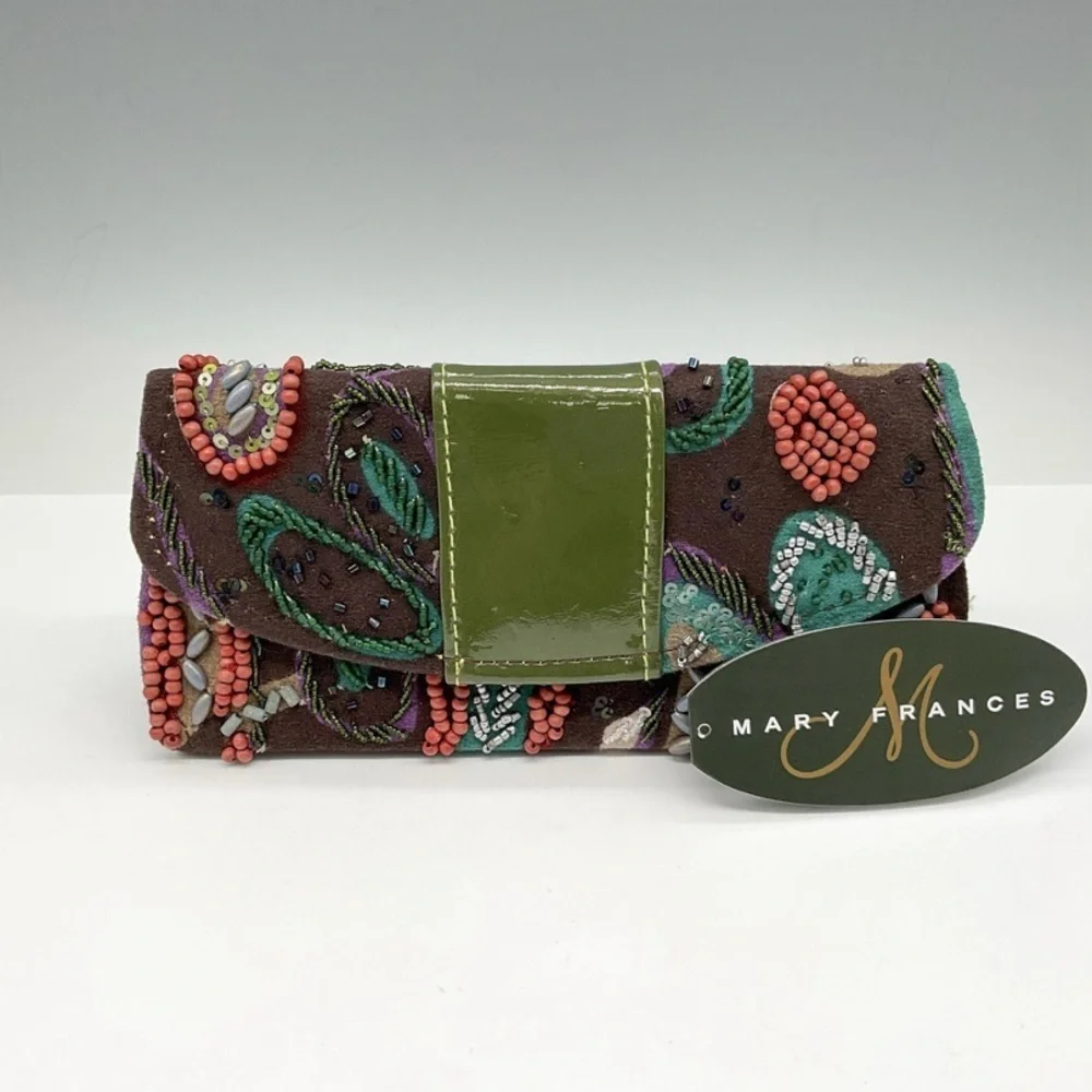 Mary‎ Frances Fabric Beaded Graphic Clutch